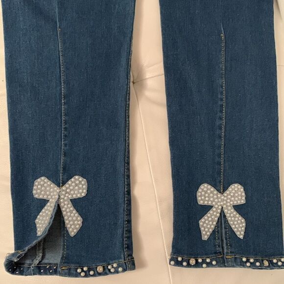 Women’s Classic High Rise Embellishment Pearl Pull On Denim Size XL - Picture 9 of 14